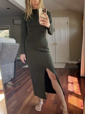 Sandro Gold Metallic Midi Dress